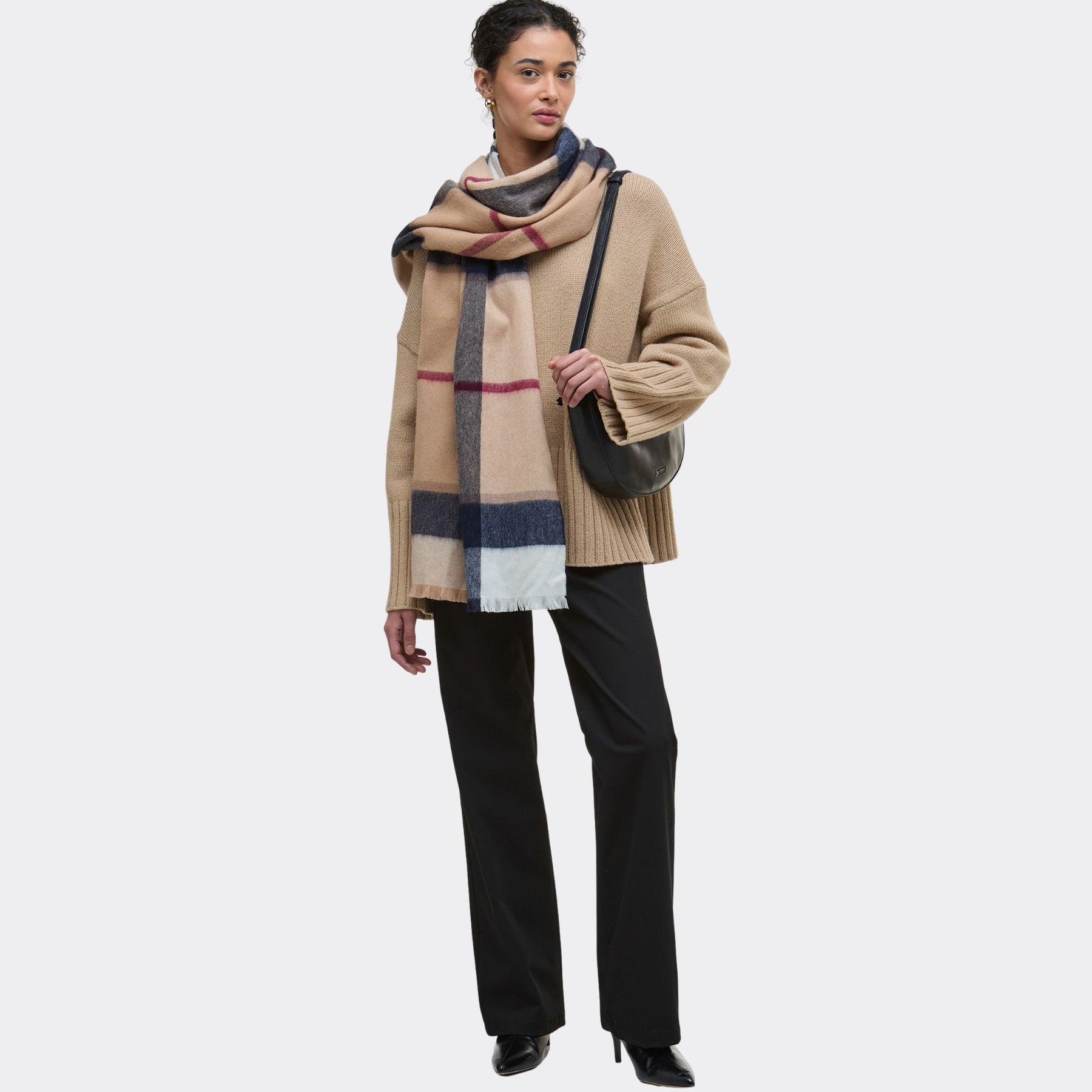 Barbour Rosefield Tartan Scarf in Hessian Tartan
