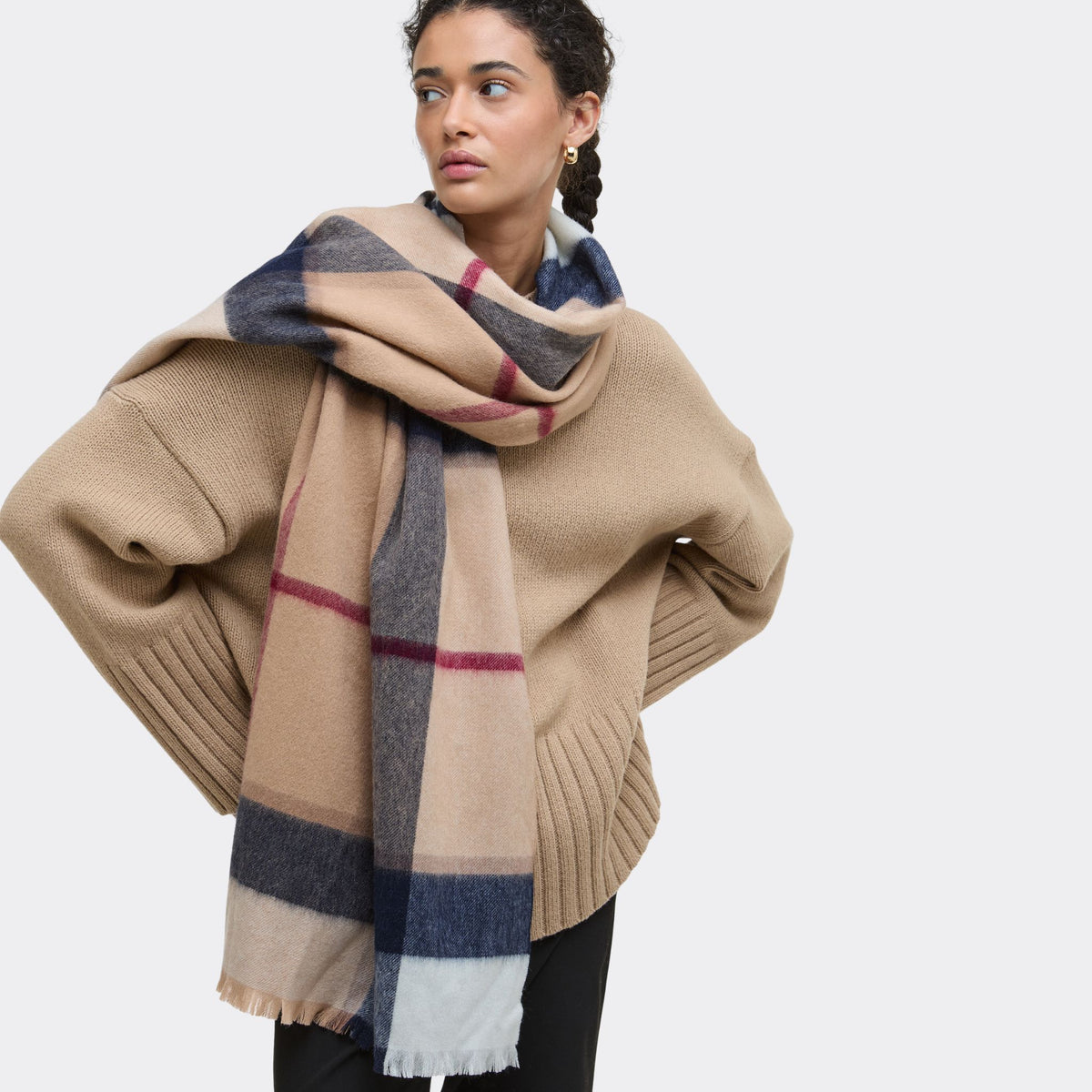Barbour Rosefield Tartan Scarf in Hessian Tartan