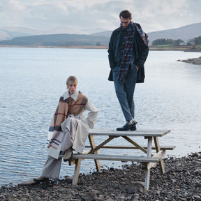 Barbour Rosefield Tartan Scarf in Hessian Tartan