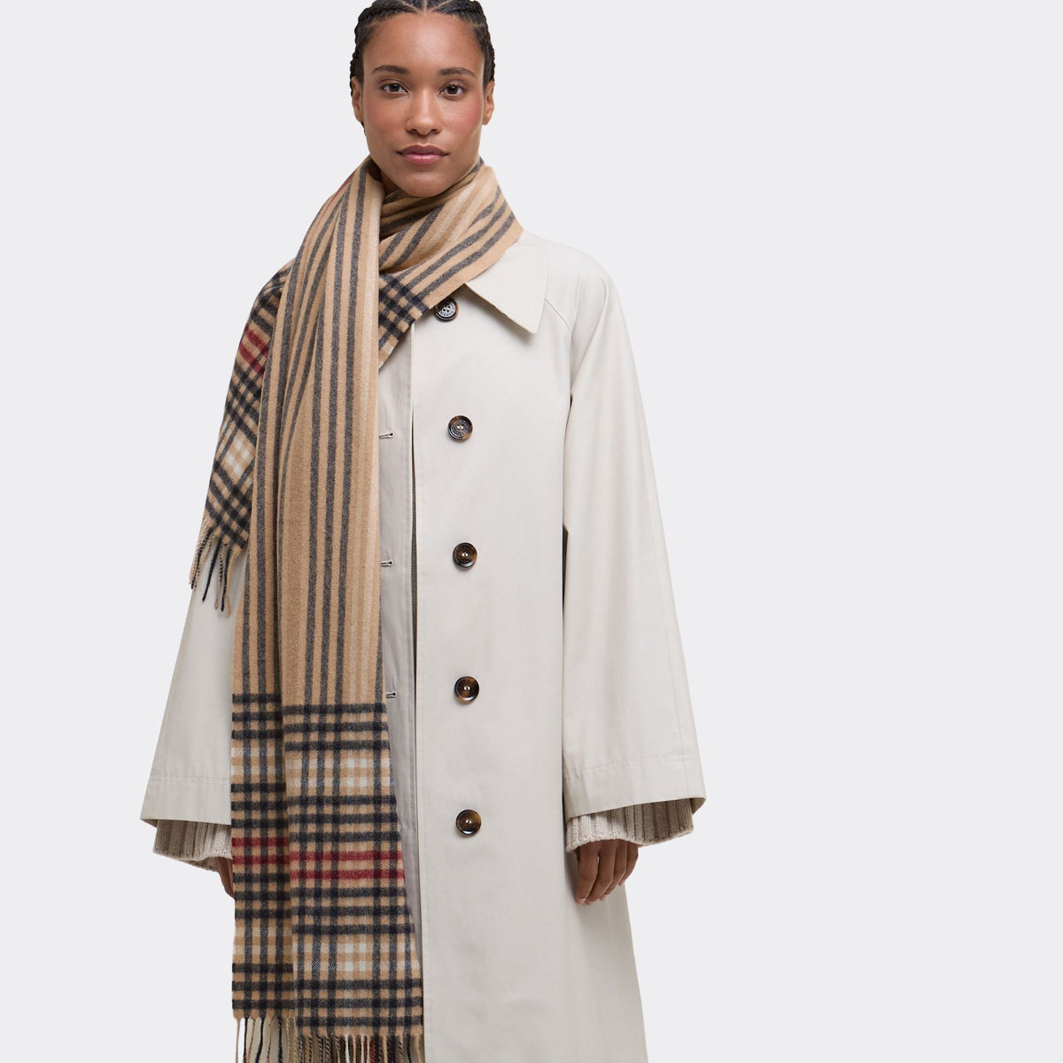 Barbour Sophia Lambswool Scarf in Hessian