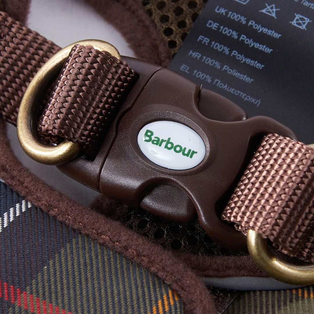 Barbour Step In Dog Harness in Classic Tartan