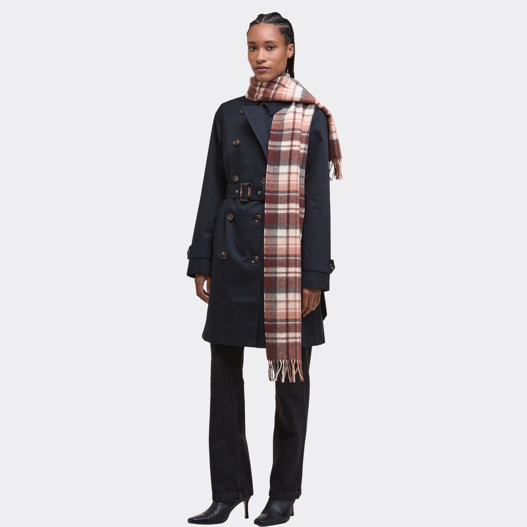 Barbour Vintage Winter Plaid Scarf in Fudge