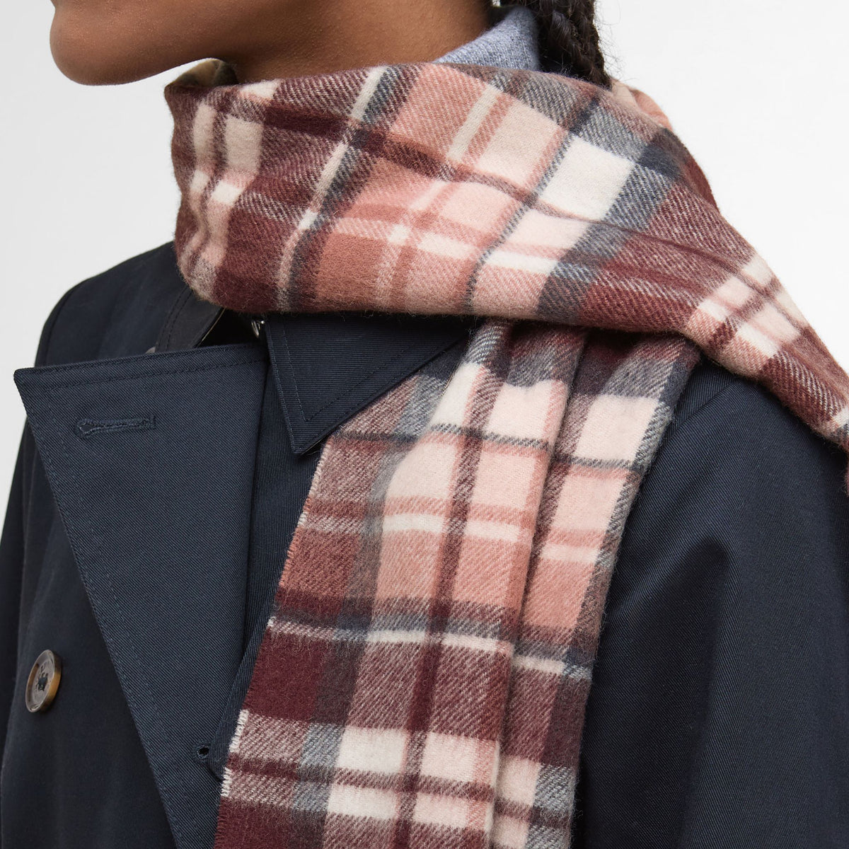 Barbour Vintage Winter Plaid Scarf in Fudge
