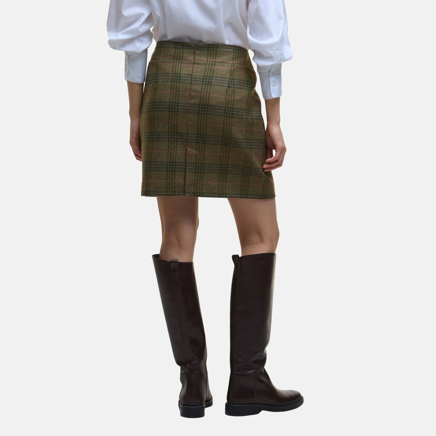 Barbour Women's Bamburgh Tartan Mini Skirt in Arabesque & Brown