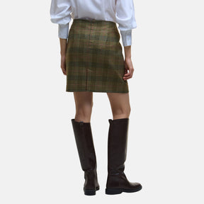 Barbour Women's Bamburgh Tartan Mini Skirt in Arabesque & Brown