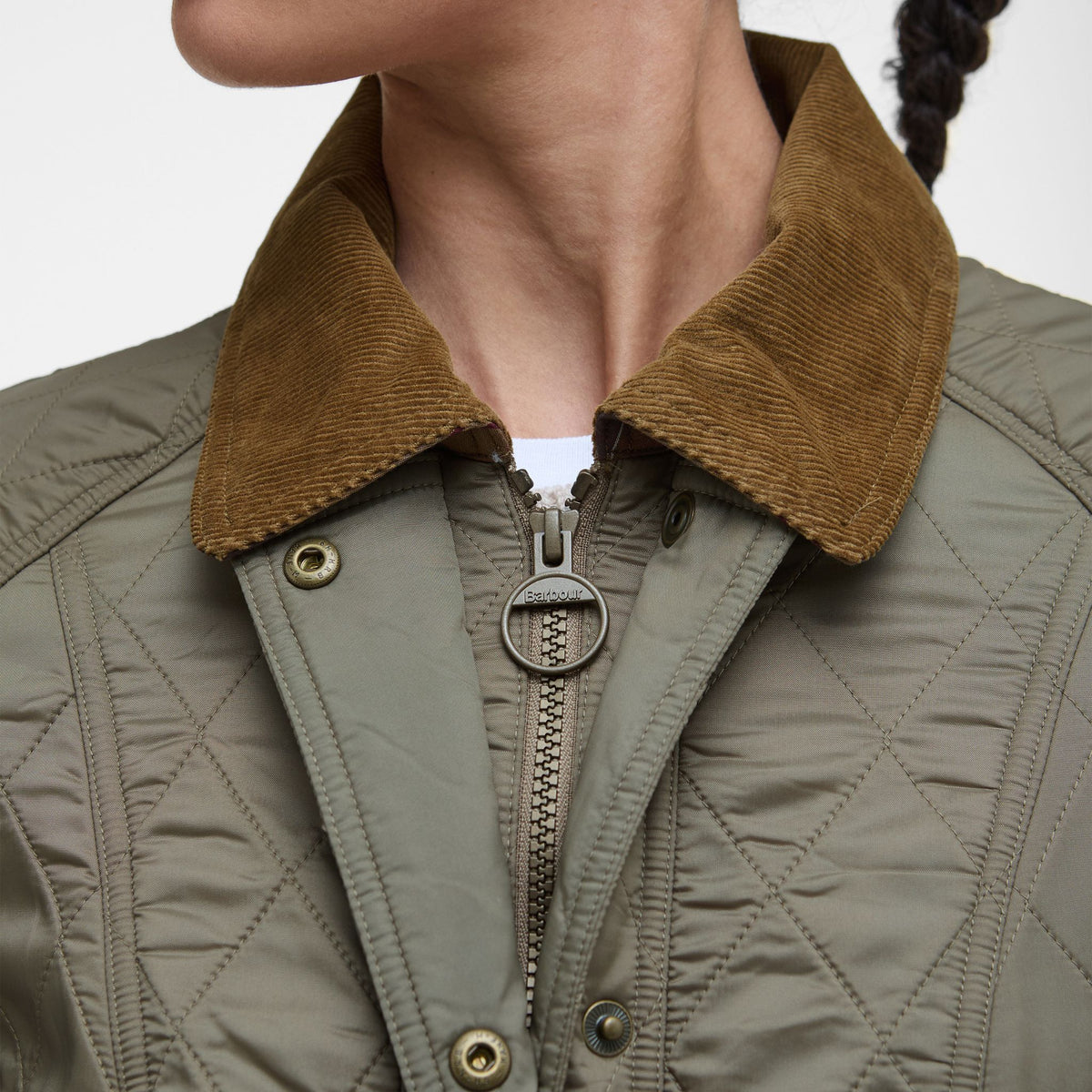 Barbour Women's Beadnell Polarquilt Jacket in Military Brown
