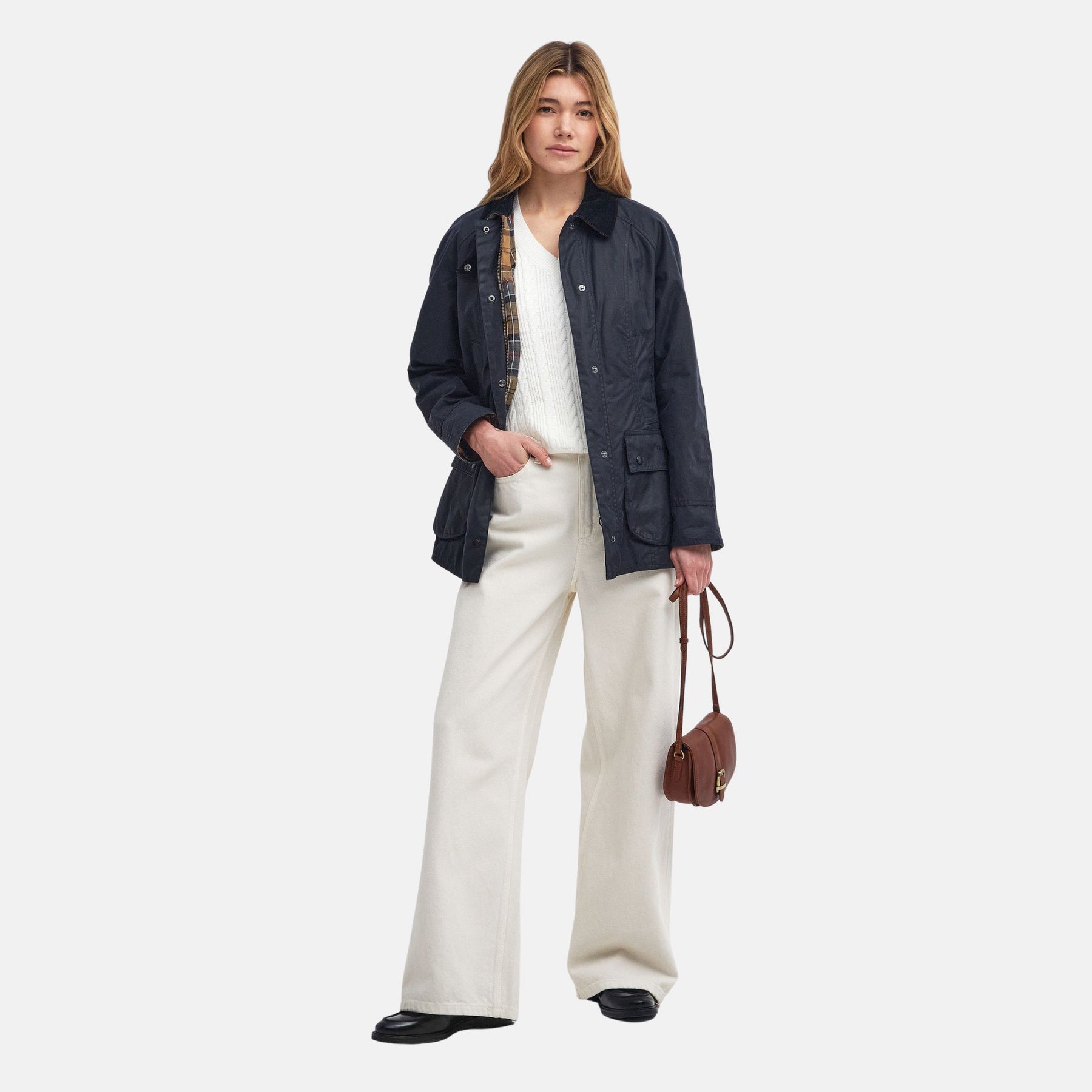 Barbour Women's Beadnell Waxed Jacket in Navy