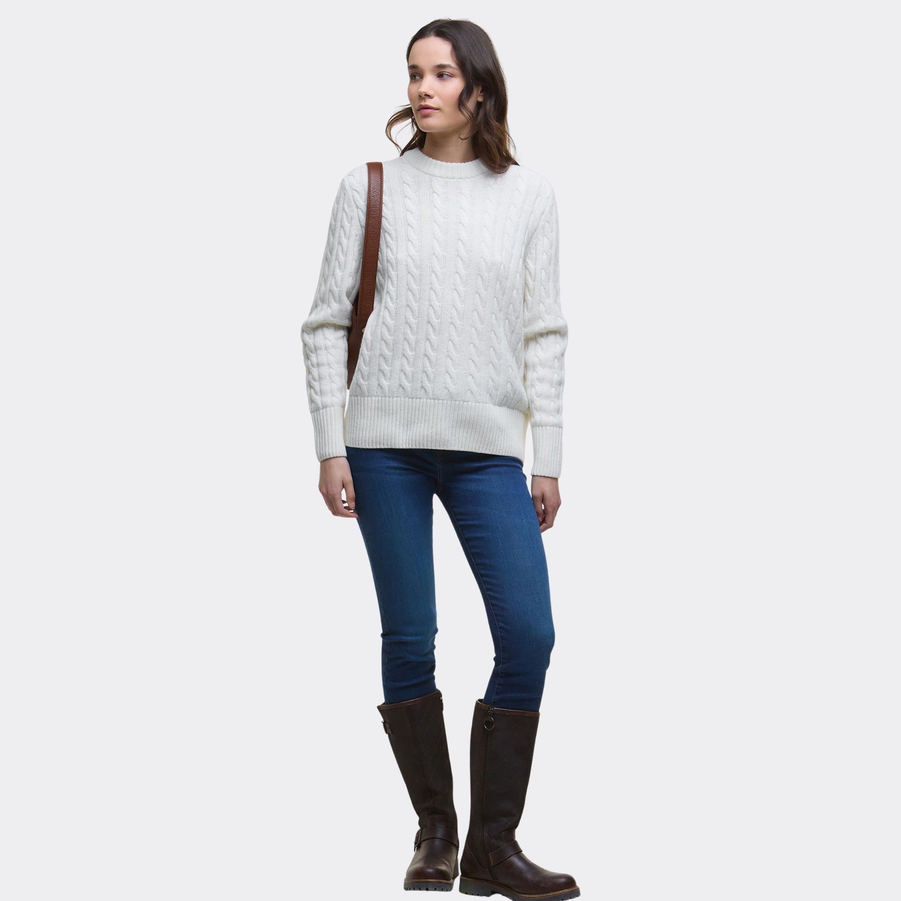 Barbour Women's Belford Cable Knit Jumper in Aran