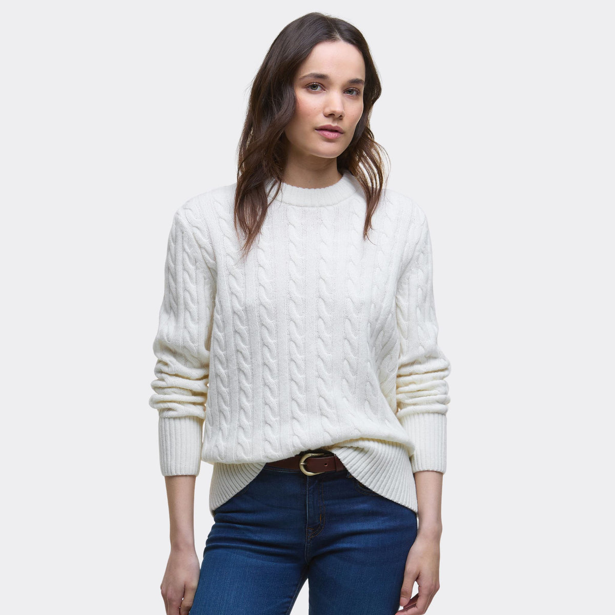 Barbour Women's Belford Cable Knit Jumper in Aran