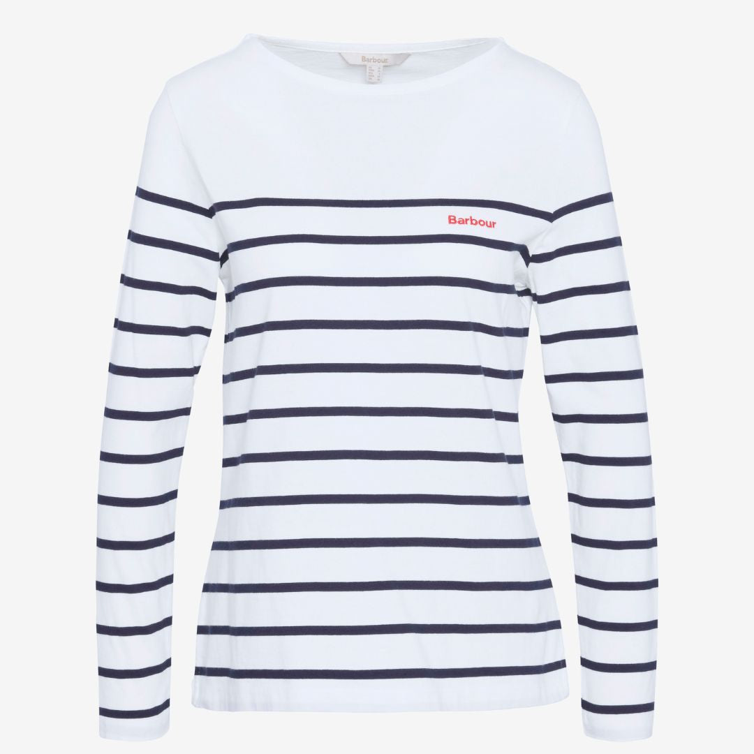 Barbour Women's Bradley Striped Long-Sleeved T-Shirt in Cloud Stripe