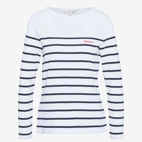 Barbour Women's Bradley Striped Long-Sleeved T-Shirt in Cloud Stripe