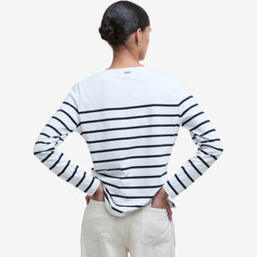 Barbour Women's Bradley Striped Long-Sleeved T-Shirt in Cloud Stripe