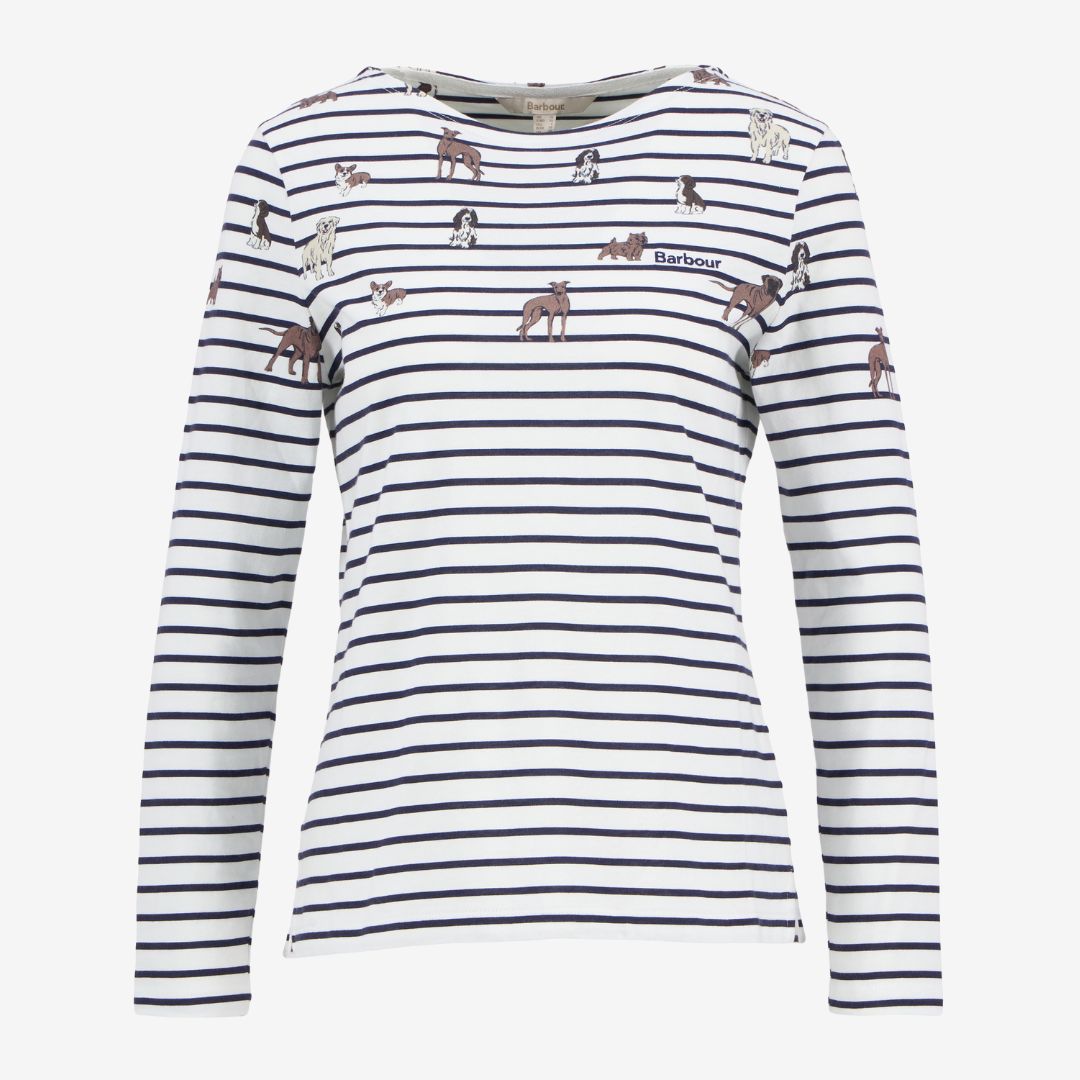 Barbour Women's Bradley Striped Long-Sleeved T-Shirt in Dog Print