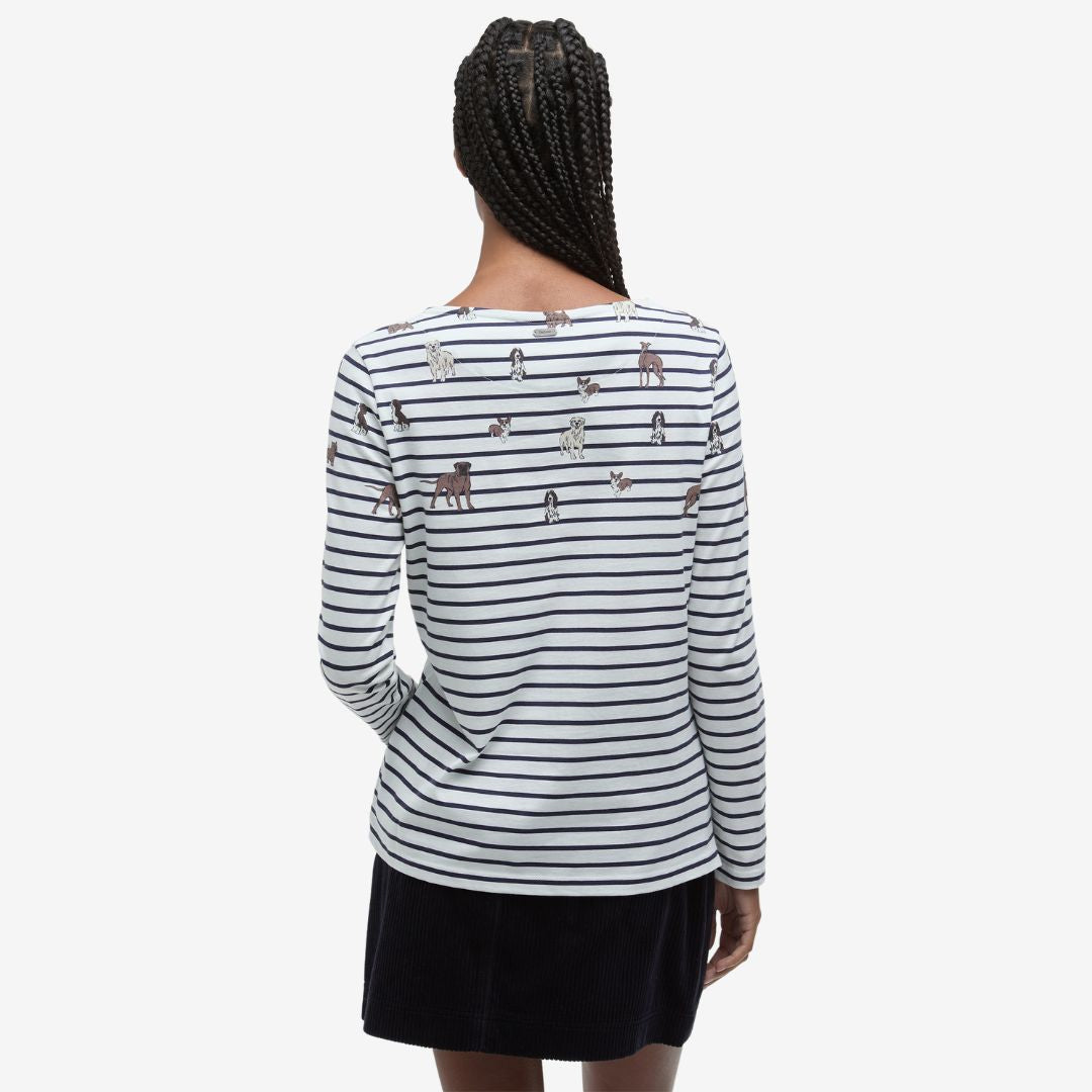 Barbour Women's Bradley Striped Long-Sleeved T-Shirt in Dog Print