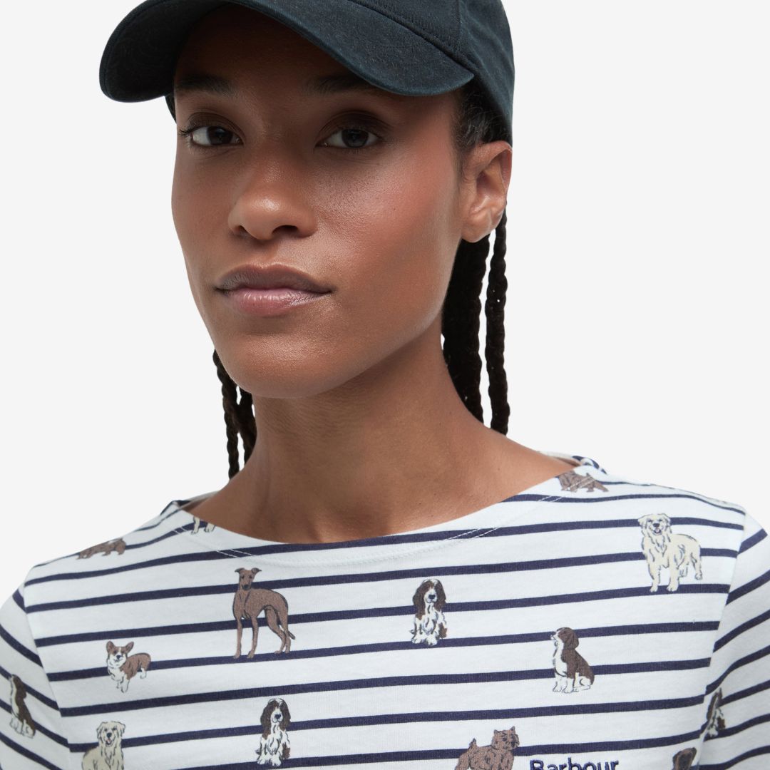 Barbour Women's Bradley Striped Long-Sleeved T-Shirt in Dog Print