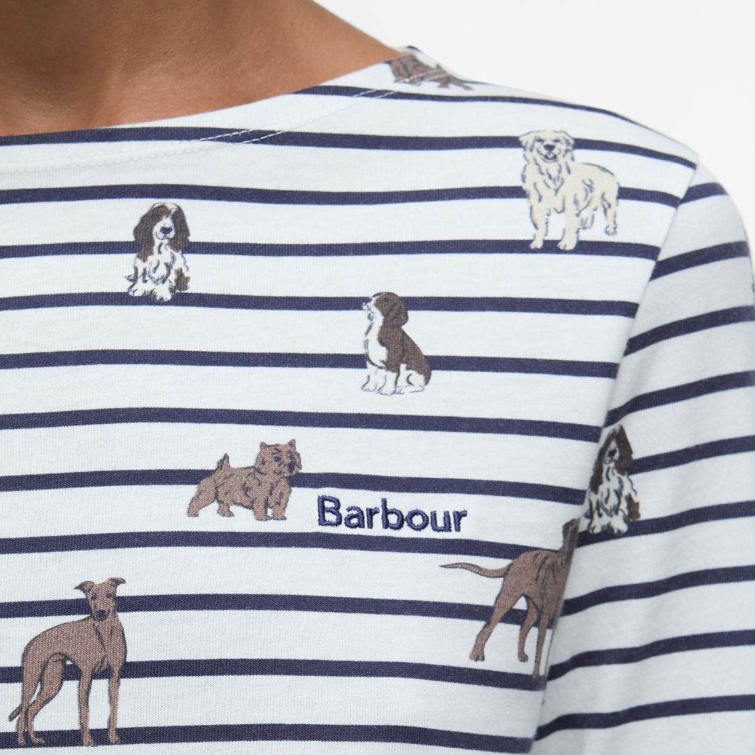 Barbour Women's Bradley Striped Long-Sleeved T-Shirt in Dog Print