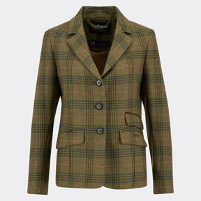 Barbour Women's Carlby Tailored Wool Blazer in Arabesque & Brown