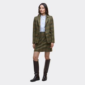 Barbour Women's Carlby Tailored Wool Blazer in Arabesque & Brown