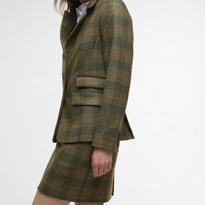 Barbour Women's Carlby Tailored Wool Blazer in Arabesque & Brown
