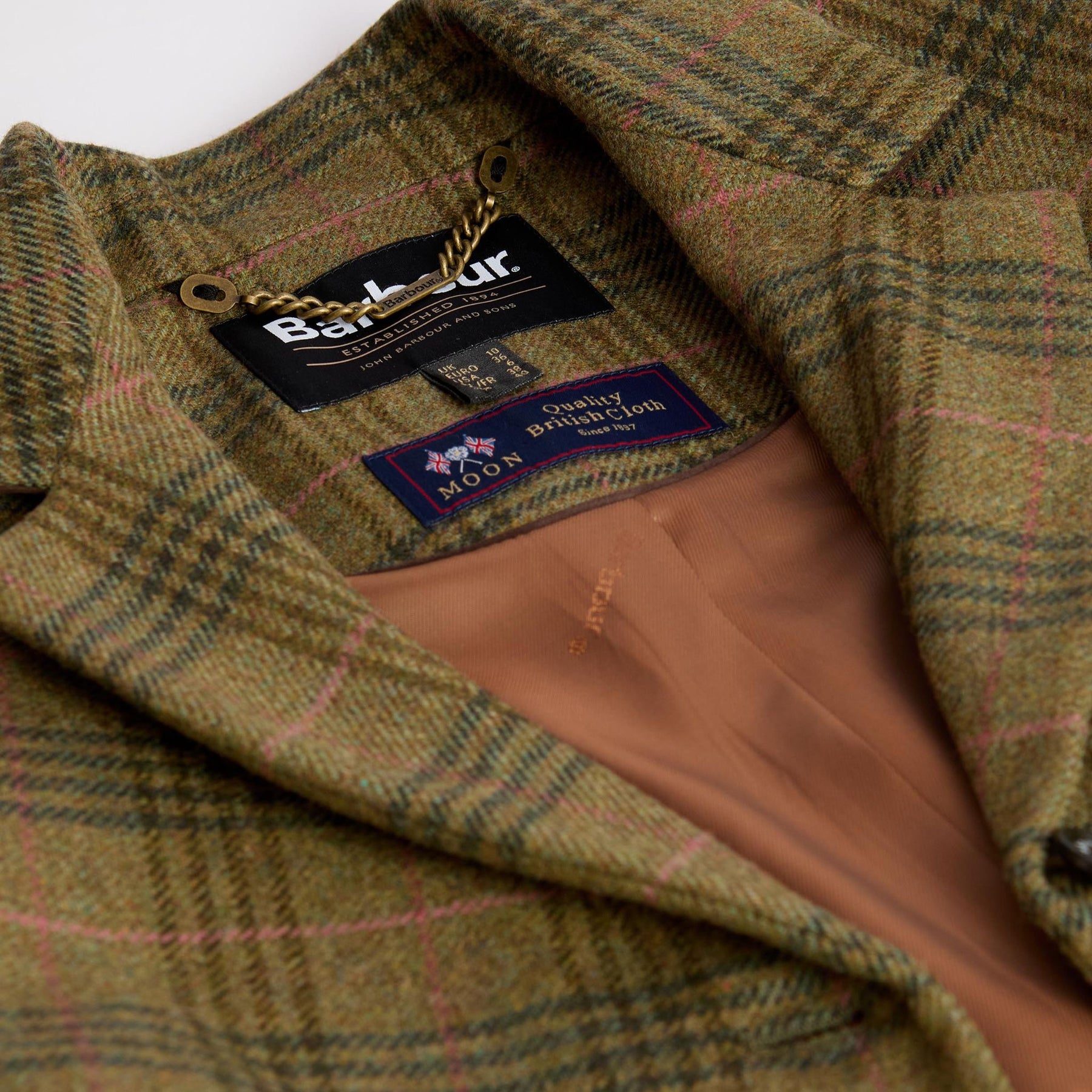 Barbour Women's Carlby Tailored Wool Blazer in Arabesque & Brown