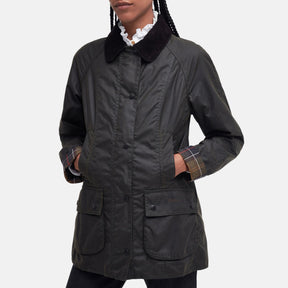 Barbour Women's Classic Beadnell Waxed Jacket in Olive