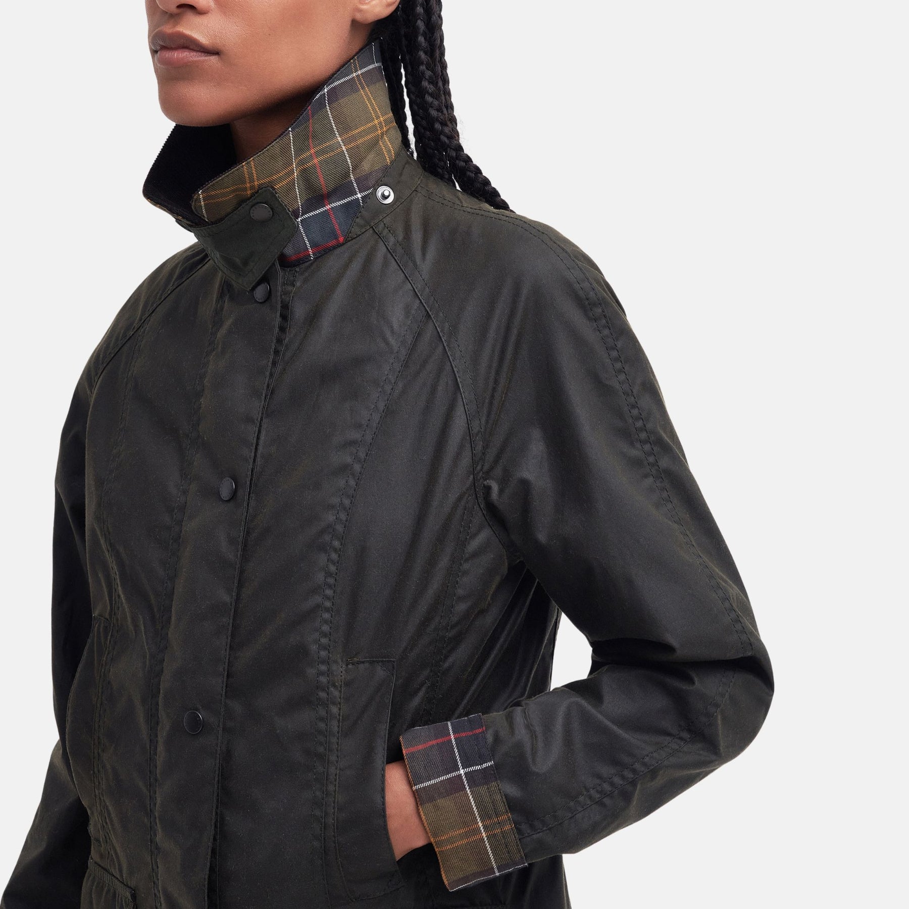 Barbour Women's Classic Beadnell Waxed Jacket in Olive