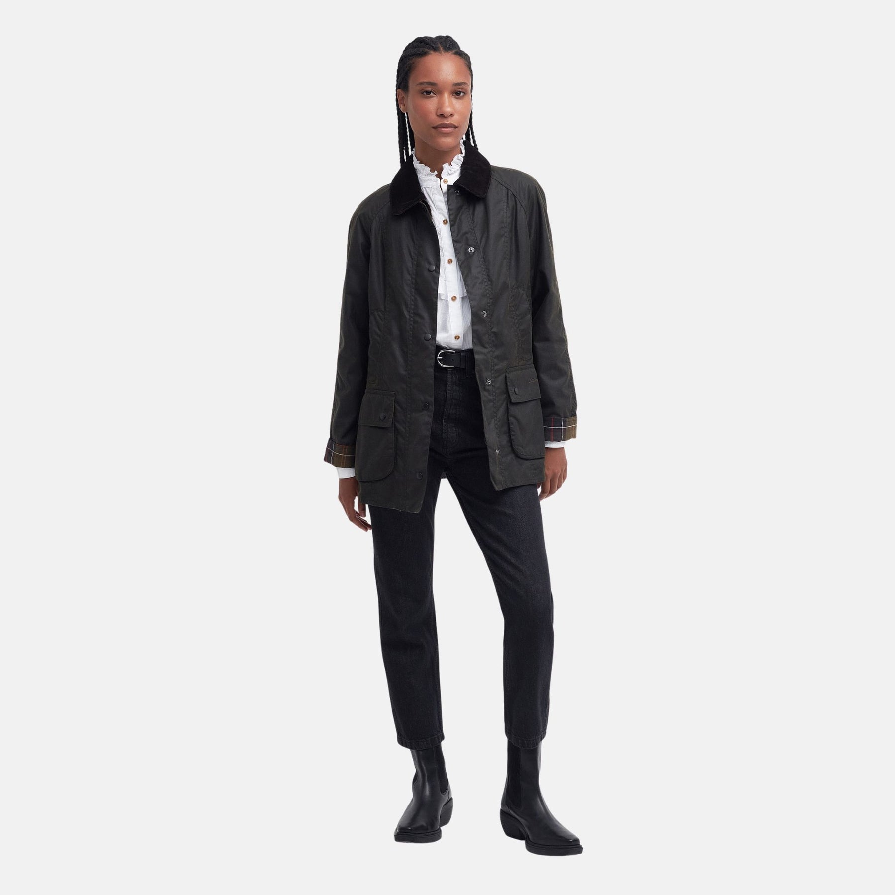 Barbour Women's Classic Beadnell Waxed Jacket in Olive