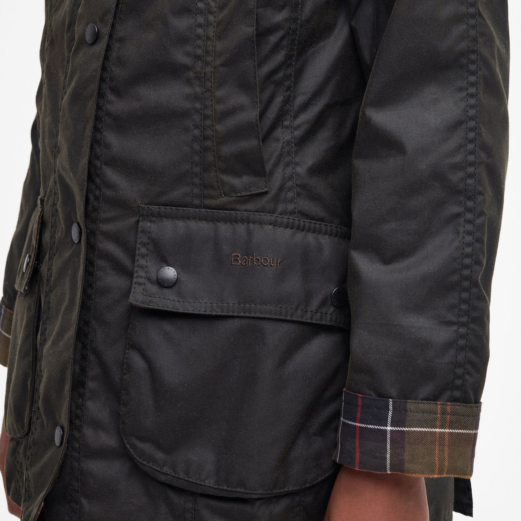 Barbour Women's Classic Beadnell Waxed Jacket in Olive
