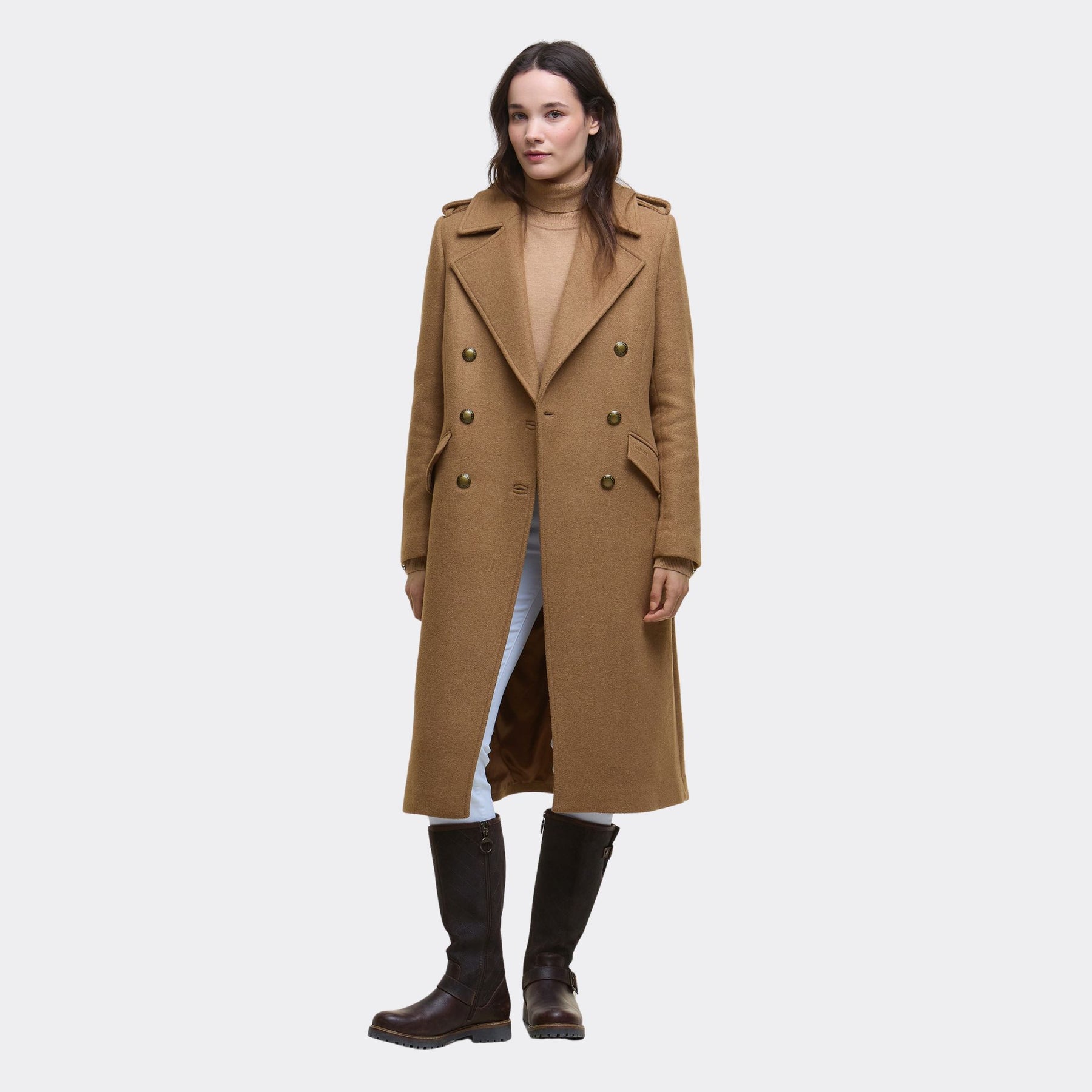 Barbour Women's Cottesmore Wool Coat in Camel