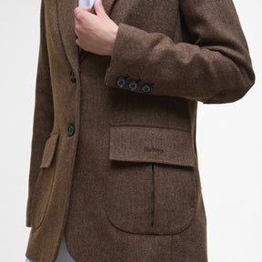 Barbour Women's Elm Tailored Wool Blazer in Military Brown