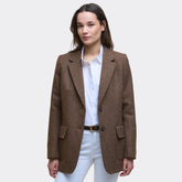 Barbour Women's Elm Tailored Wool Blazer in Military Brown