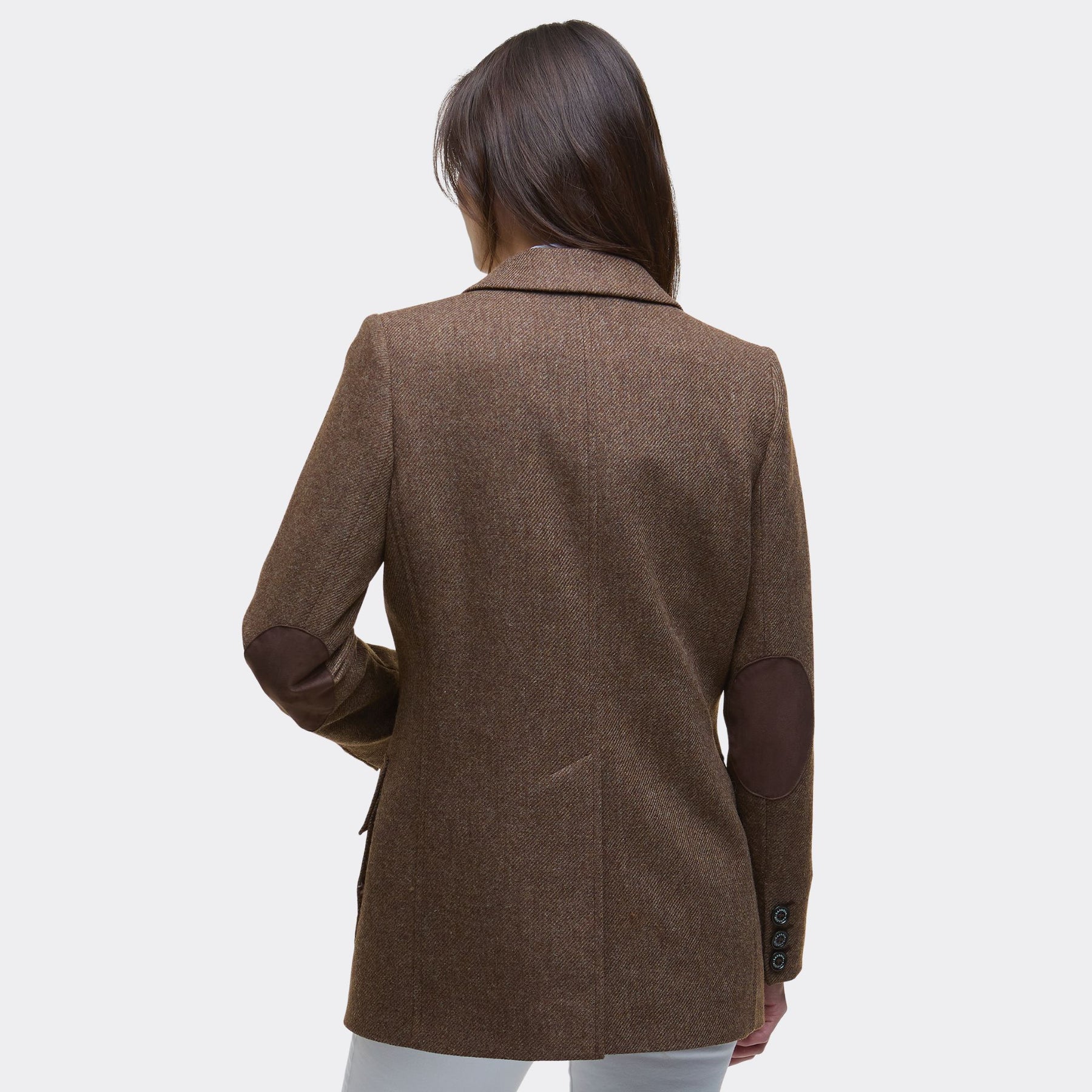 Barbour Women's Elm Tailored Wool Blazer in Military Brown