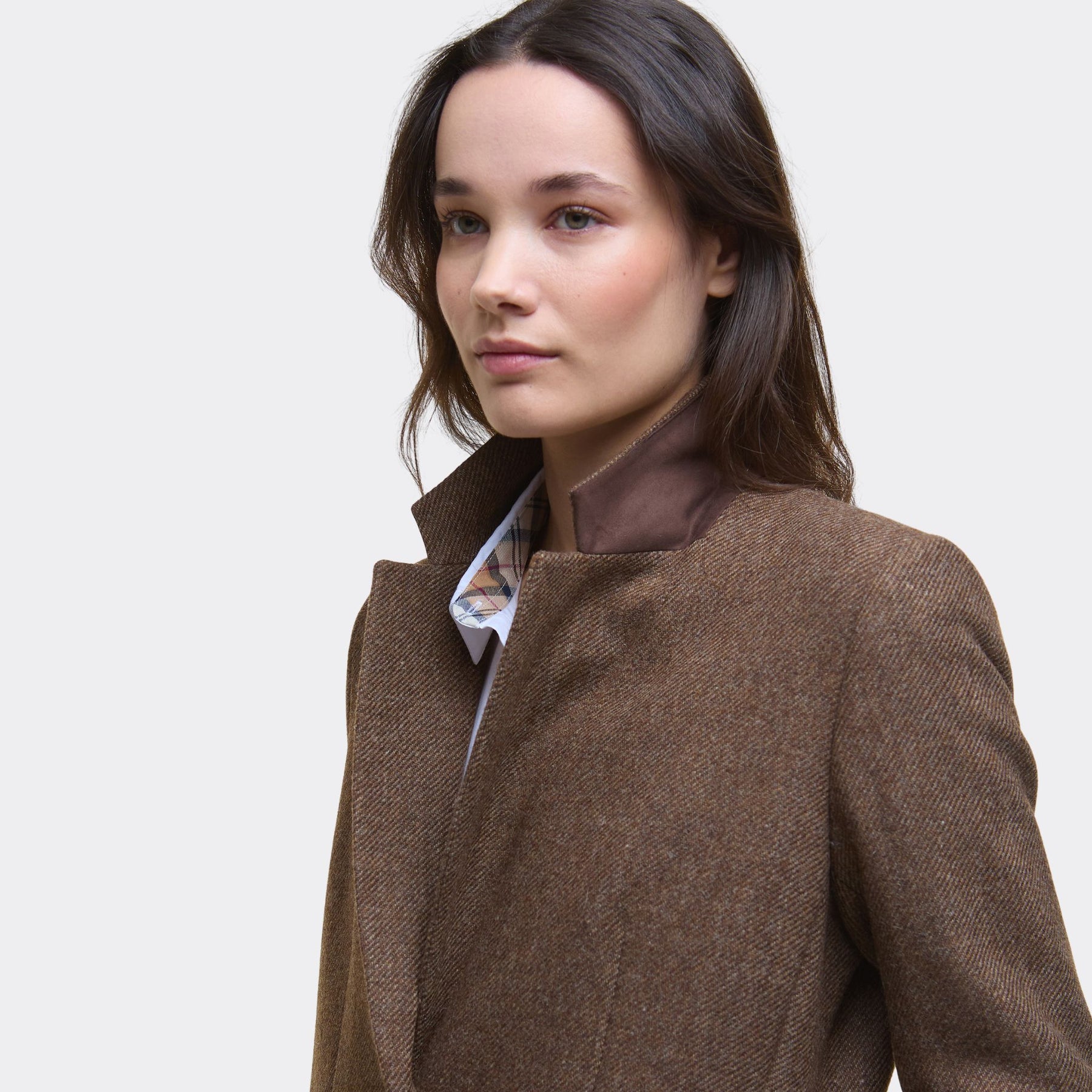 Barbour Women's Elm Tailored Wool Blazer in Military Brown