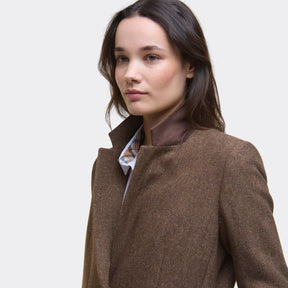Barbour Women's Elm Tailored Wool Blazer in Military Brown