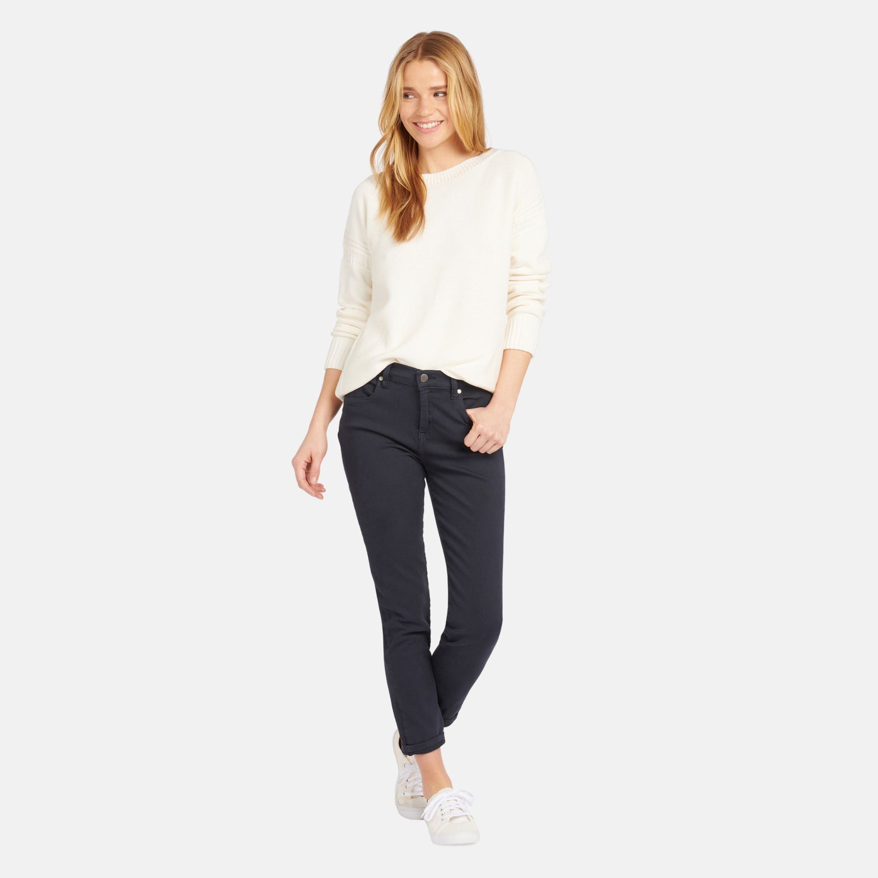 Barbour Women's Essential Slim Trousers in Navy Classic