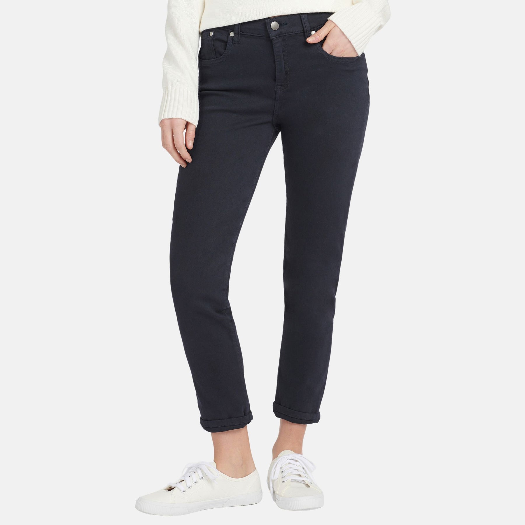 Barbour Women's Essential Slim Trousers in Navy Classic