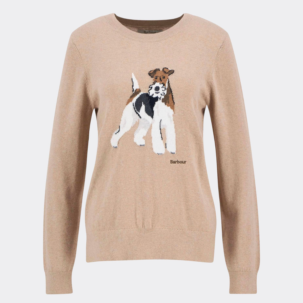 Barbour Women's Fareham Crew Neck Jumper in Pale Camel