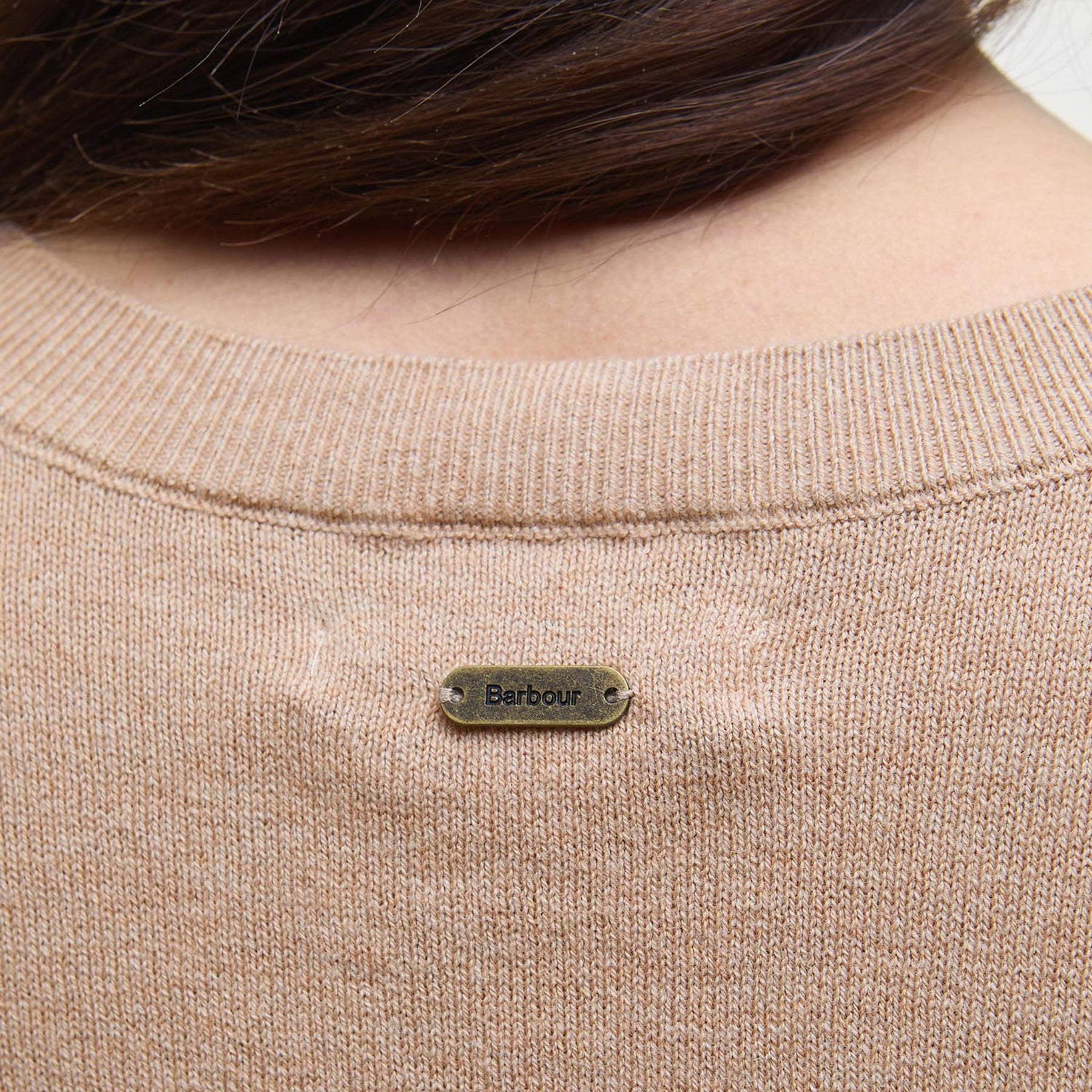 Barbour Women's Fareham Crew Neck Jumper in Pale Camel