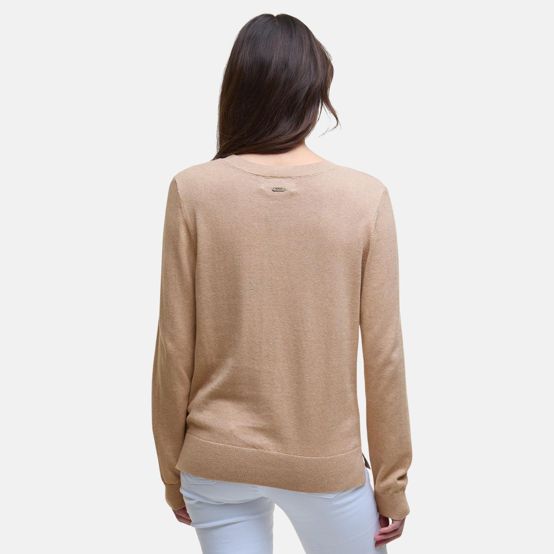 Barbour Women's Fareham Crew Neck Jumper in Pale Camel