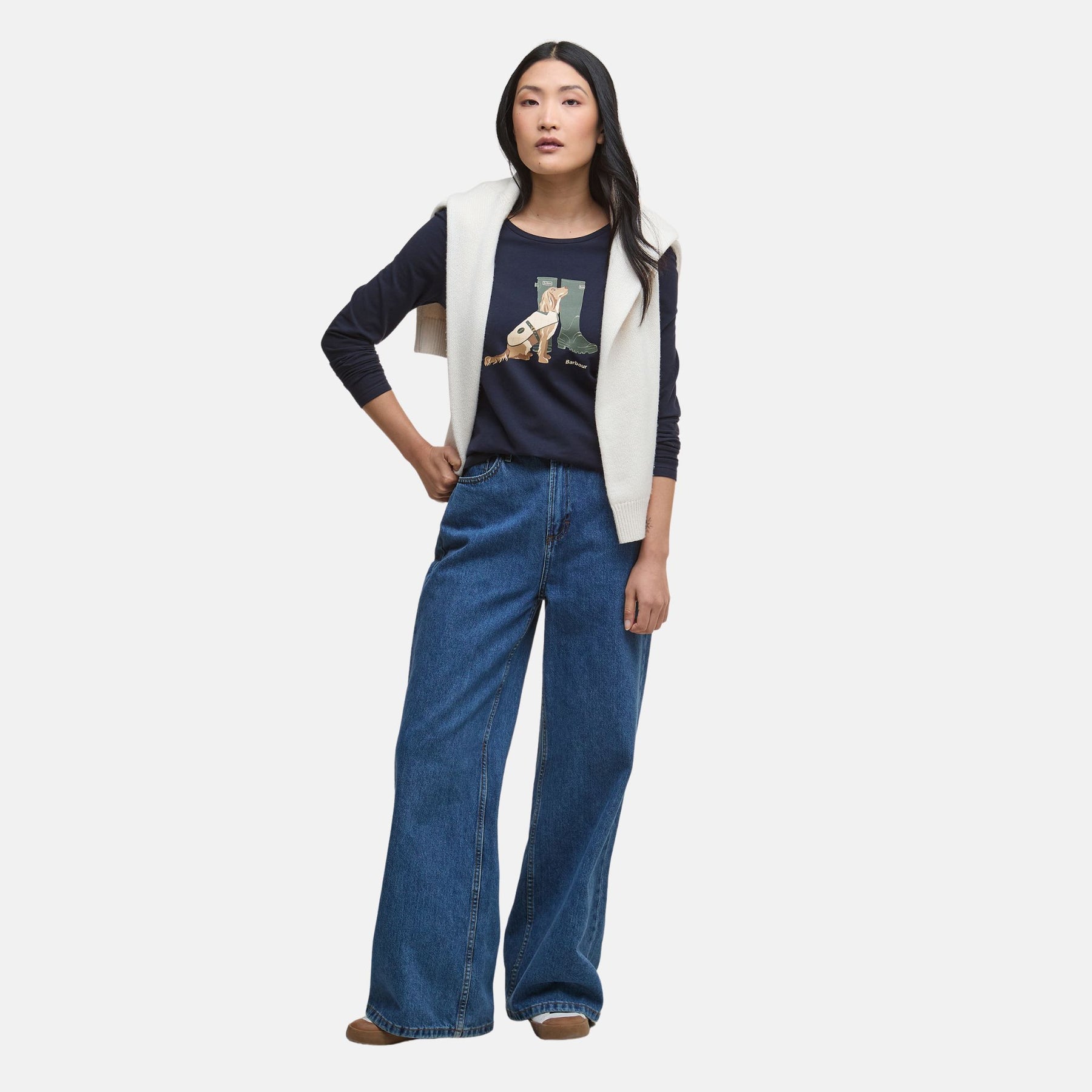 Barbour Women's Hedley Long-Sleeved T-Shirt in Navy