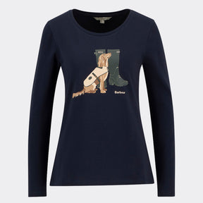Barbour Women's Hedley Long-Sleeved T-Shirt in Navy