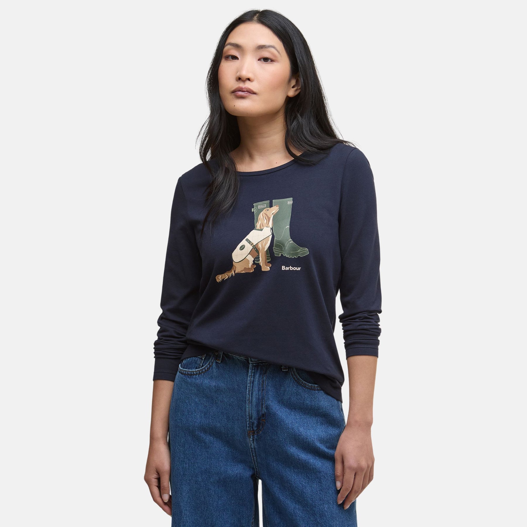 Barbour Women's Hedley Long-Sleeved T-Shirt in Navy