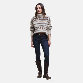 Barbour Women's Helen Fair isle Roll-Neck Jumper in Birch Multi