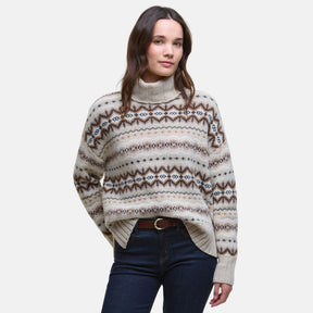 Barbour Women's Helen Fair isle Roll-Neck Jumper in Birch Multi