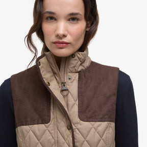 Barbour Women's Keeper Wear Gilet in Military Brown & Ancient Tartan