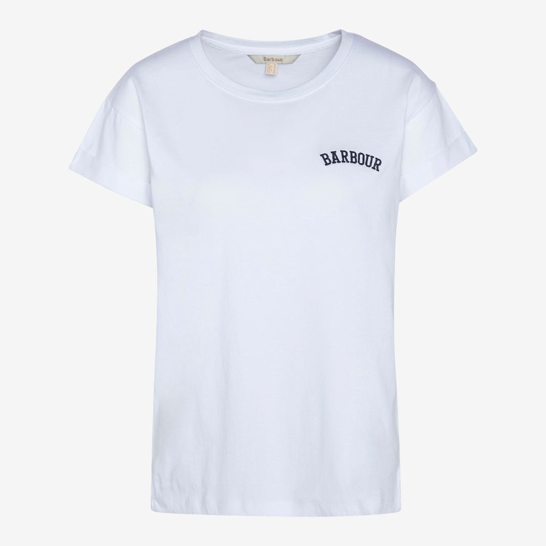 Barbour Women's Kenmore Logo T-Shirt in Classic White