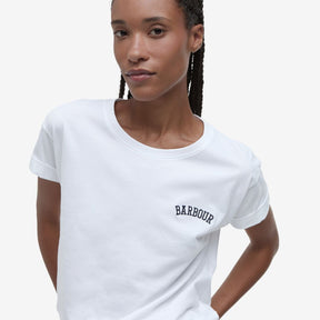 Barbour Women's Kenmore Logo T-Shirt in Classic White