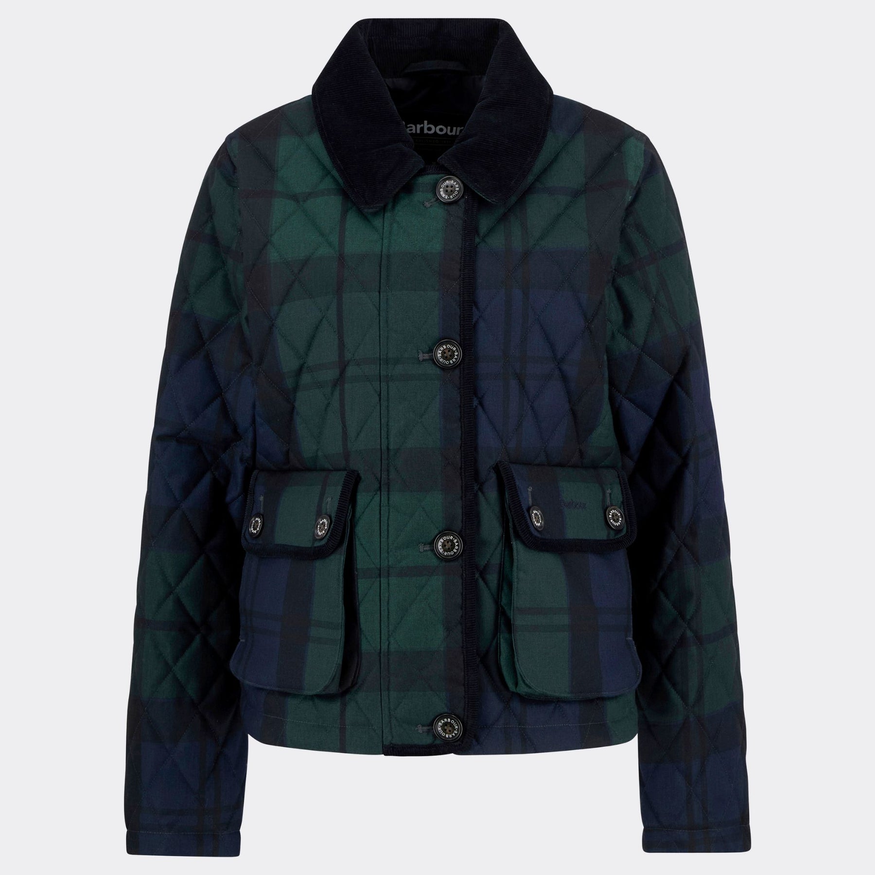 Barbour Women's Loudon Tartan Quilted Jacket in Blackwatch Tartan