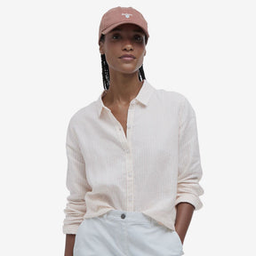 Barbour Women's Marine Relaxed Long-Sleeved Shirt in Primrose Pink Stripe