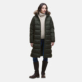 Barbour Women's Marjoram Puffer Long Jacket in Olive Classic
